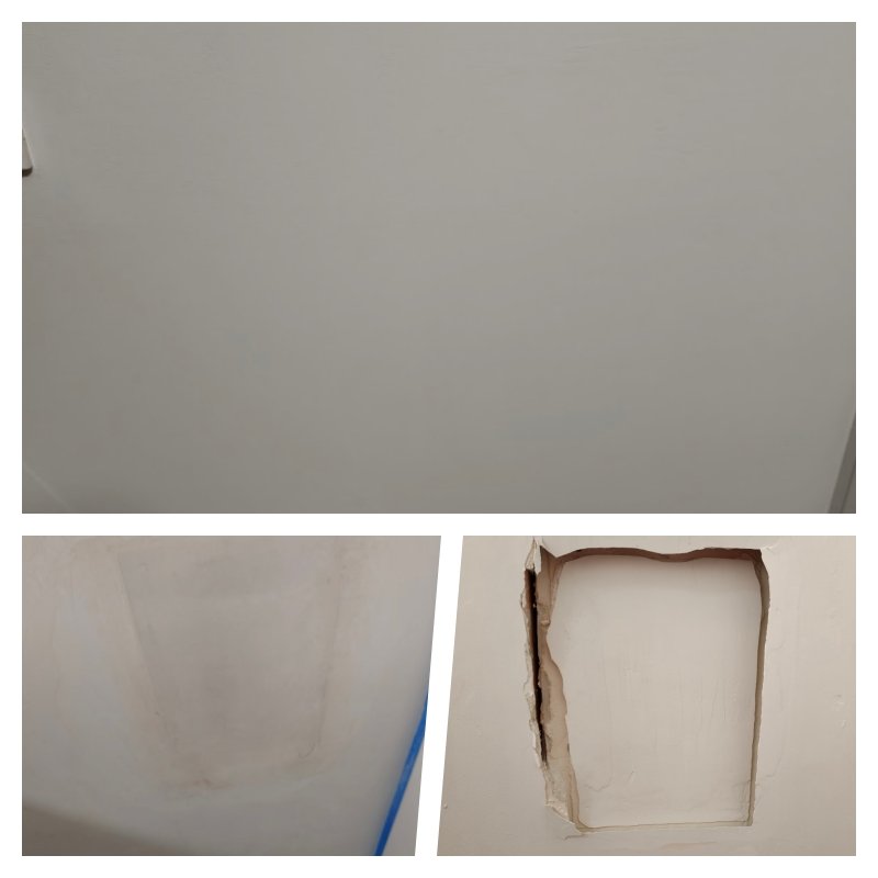 Plaster Hole Repair Stages